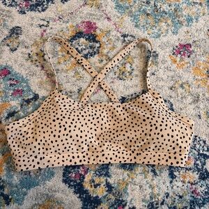 White Fox Boutique x Sarah's Day sports bra tan and black speckle/cheetah XL